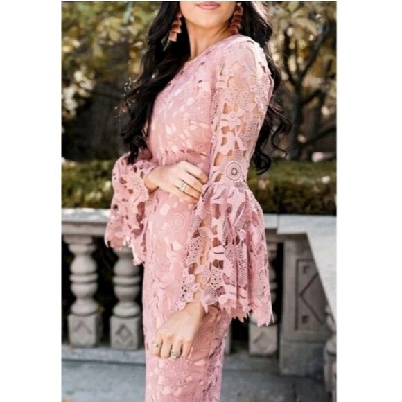 Rachel Parcell Sz Small Windsor Dress Dusty Rose Pink Wedding Event Formal - Picture 2 of 16